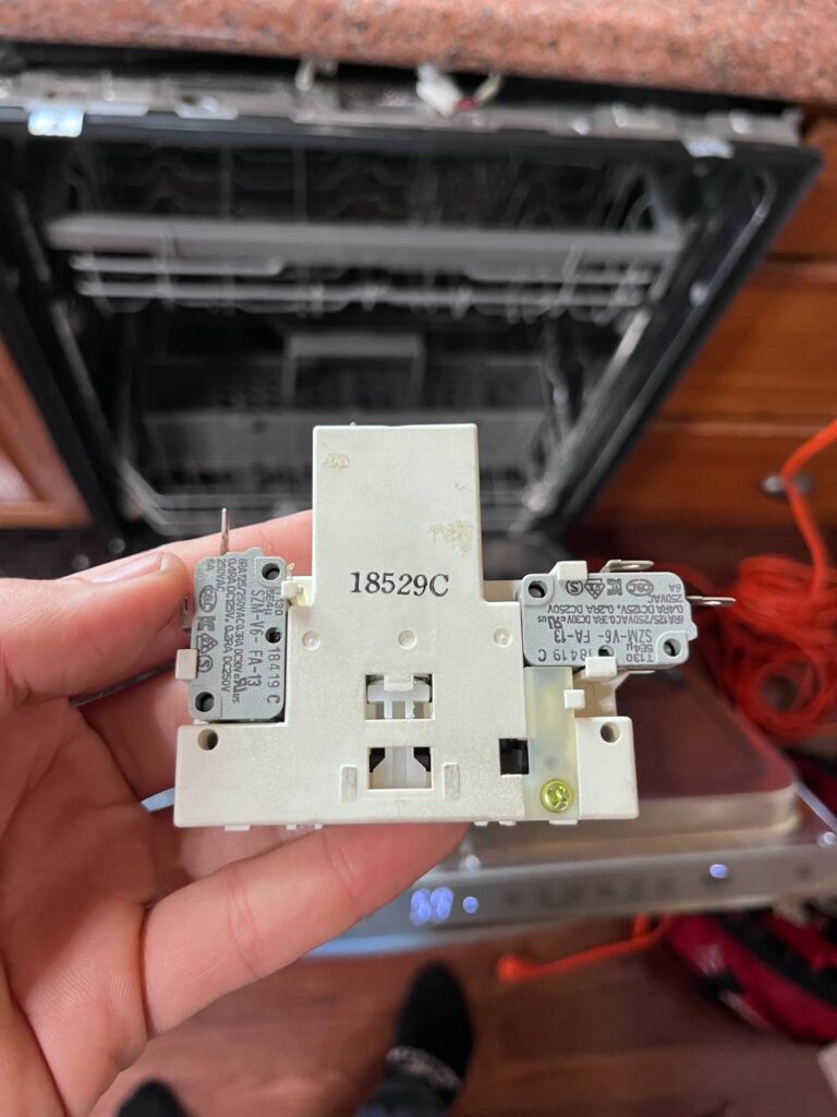 LG dishwasher not filling water, replacing the door latch