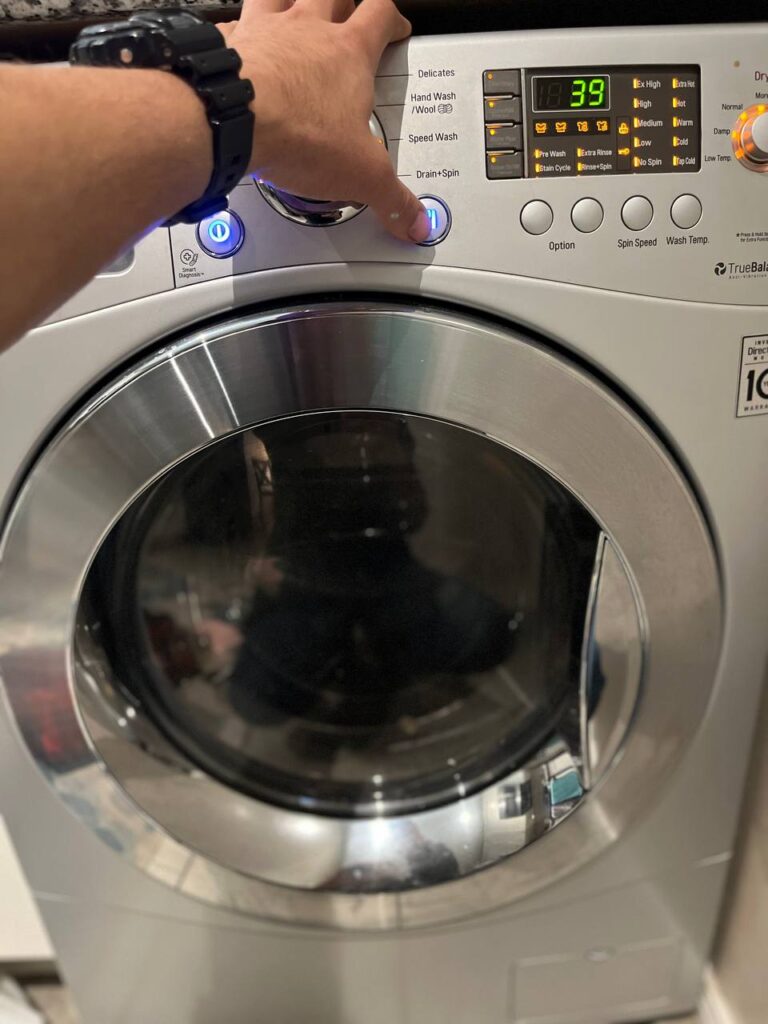 LG washer dryer testing drain pump
